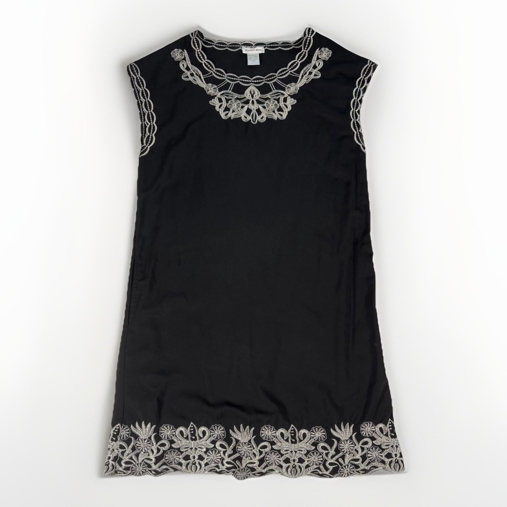 Monroe & Main Shift Dress Womens Small Black Lace Sleeveless‎ Cocktail Pockets